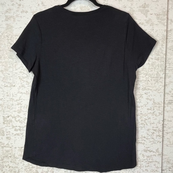 Felina Womens Black Top Basic Short Sleeve Modal Super Soft Old Money Capsule - Picture 9 of 14